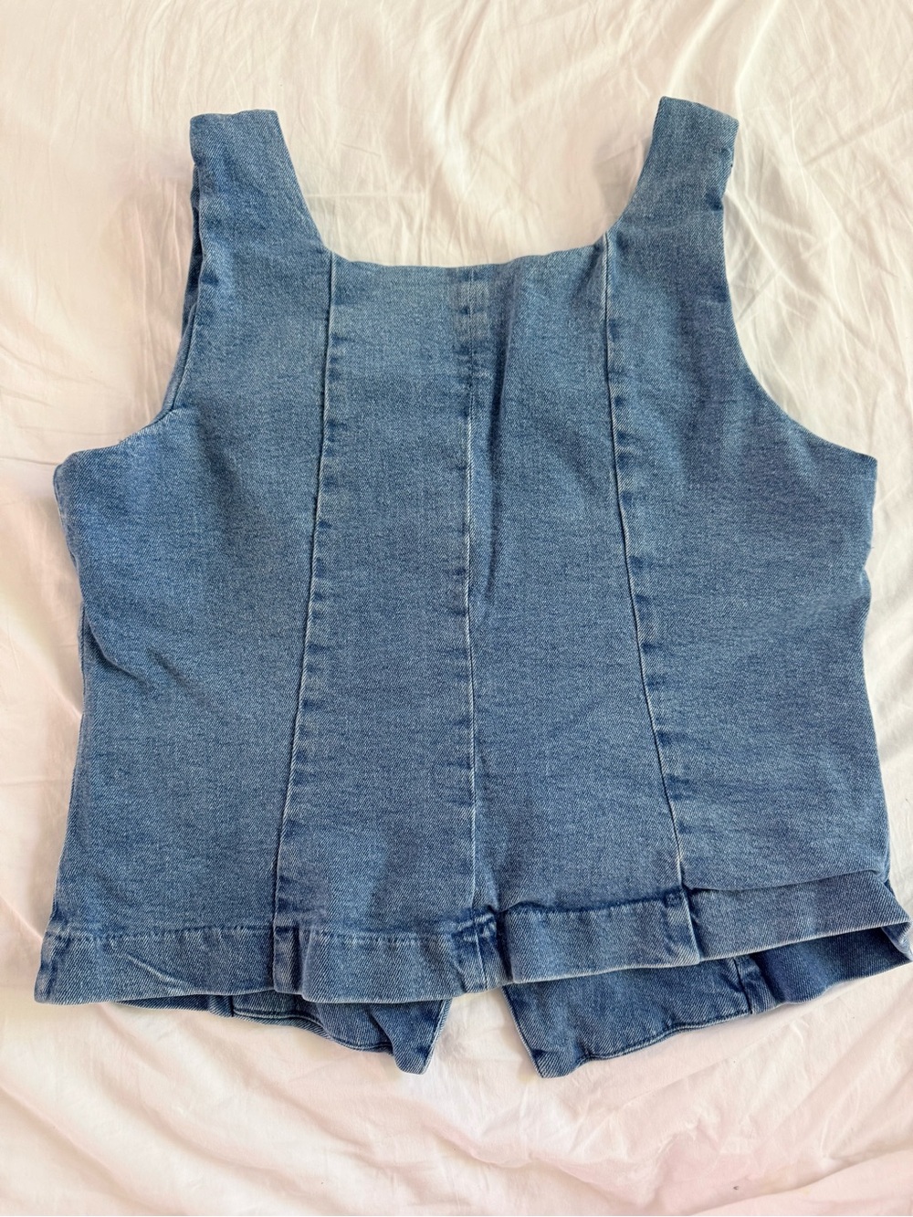 Scoop Denim Vest Top in Washed Blue Sizr 12 14 - Picture 3 of 6